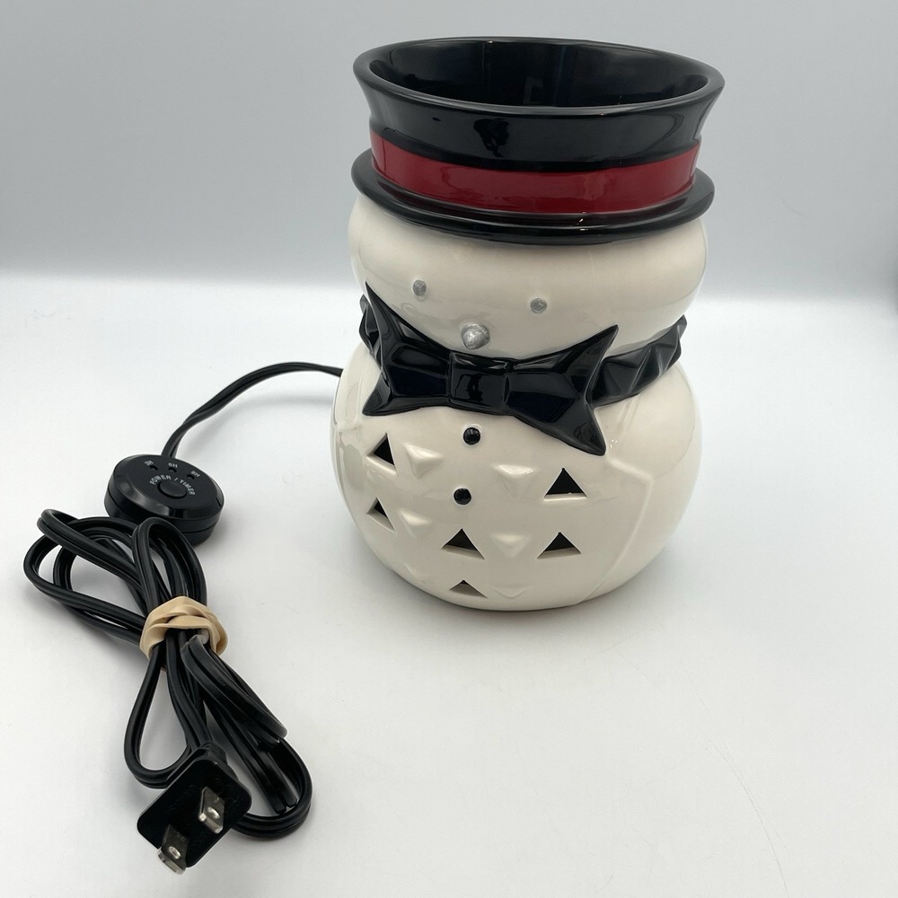 Yankee Candle Jack Frost Snowman Scenterpiece Easy Meltcup‎ Warmer Timer Holiday